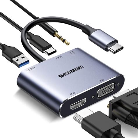 Adaptador Multipuerto Usb C A Vga Hdmi Hub Usb C En Con Puerto