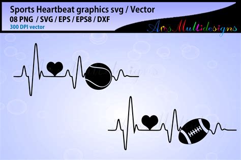 Sports Ball Heartbeat Svg Bundle Football Heartbeat Vector