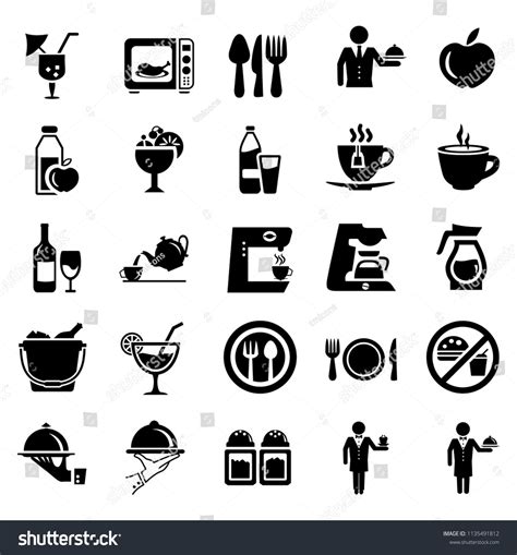 Food And Beverage Icons Restaurant Menu Drink Coffee Healthy Food Royalty Free Images Vector