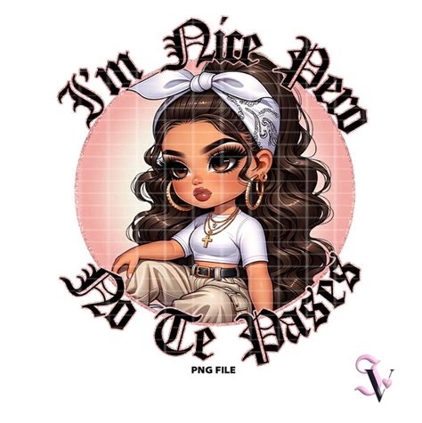 Latina Sayings Chicana PNG Bundle Old School Chola Chibi Style Latina Design For Sublimation