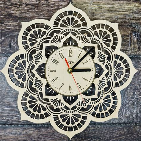 Mandala Flower Wall Clock Sacred Geometry Yoga Clock Modern Mandala