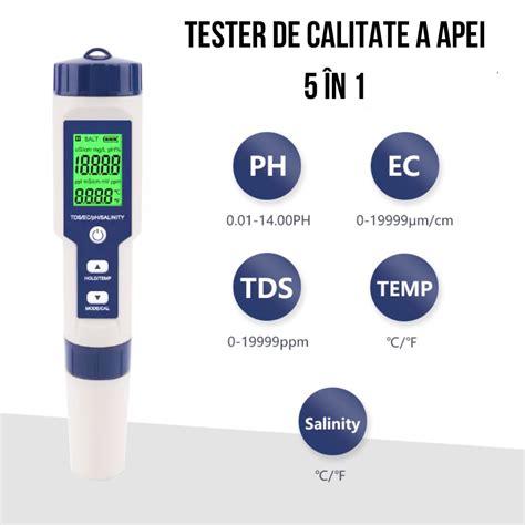 Tester Profesional Calitate Apa In Ph Tds Ec Salinitate Temperatura