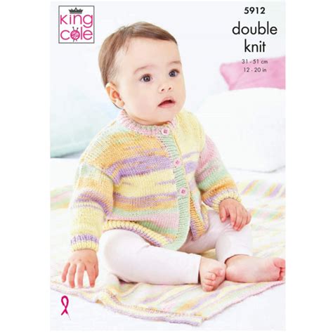 King Cole Beaches DK Pattern 5912 Jacket Cardigan Blanket Delta