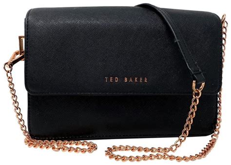 Ted Baker Rose Gold Chain Black Cross Body Bag Black Cross Body Bag