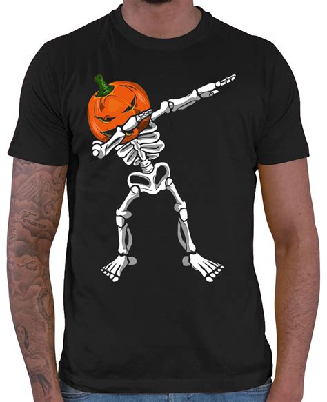 Hariz Dab K Rbis Skelett Halloween Herren T Shirt Farben