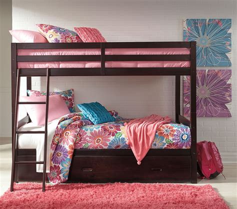 Ashley Furniture Halanton Dark Brown Twin Over Twin Bunk Bed With