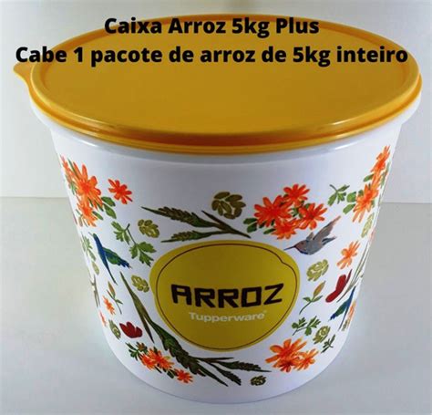 Tupperware Caixa Armazenagem Floral Arroz 5kg Plus Parcelamento Sem Juros