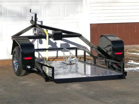 Ramp Free Drop Bed Easy Load Trailer For Two Motorcycle Two Wheel