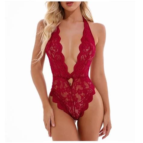 Sexy Lingerie Dentelle Soutien Gorge Perspective Pyjama Vider