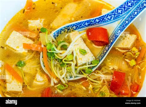 Chinese Soup With Tofu Stock Photo Alamy