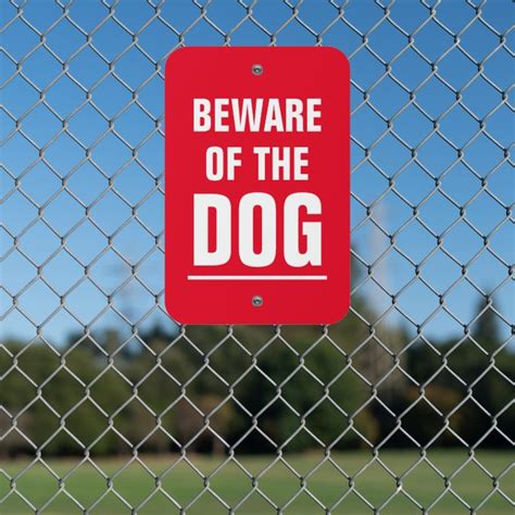 Beware Of The Dog Metal Warning Sign For Fence