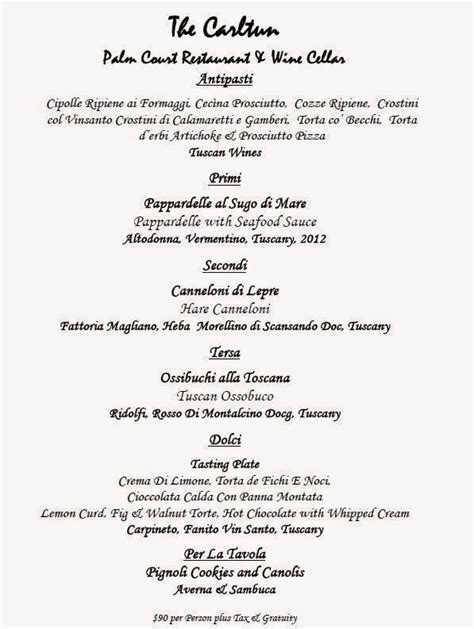 The Carltun: Five Course Tuscany Wine Tasting Dinner