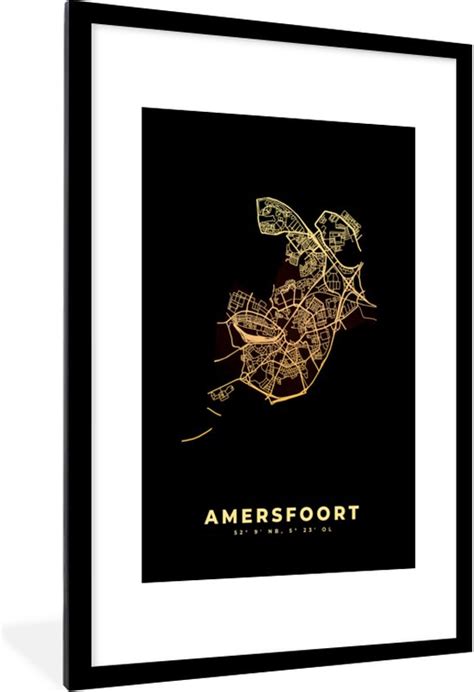 Fotolijst Incl Poster Amersfoort Nederland Kaart Stadskaart