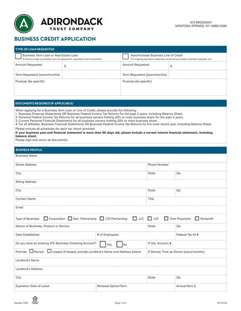 Free Printable Business Credit Application Templates [Word, PDF, Excel]