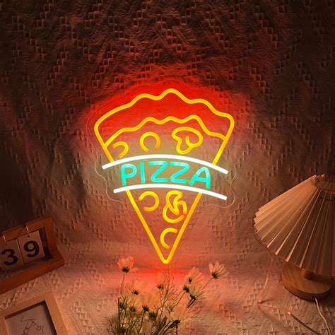 Neon Pizza Slice Sign Etsy