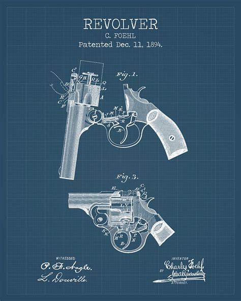 Revolver Blueprints 1 Digital Art By Dennson Creative Pixels