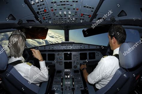 Model Released Pilots Cockpit Airbus 321 Editorial Stock Photo - Stock ...