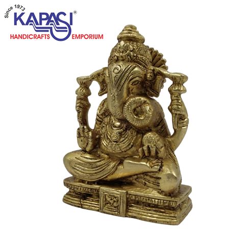 Brass Ganesha Sitting Idol Kapasi Handicrafts Emporium