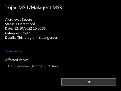 Trojan Msil Malagent Msr Malagent Msr Trojan Removal Guide