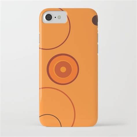 Orange Retro Style Circles On Orange Background Iphone And Ipod Case