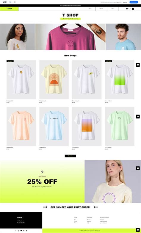 T Shirt Store Website Template Wix Website Template Wix Website