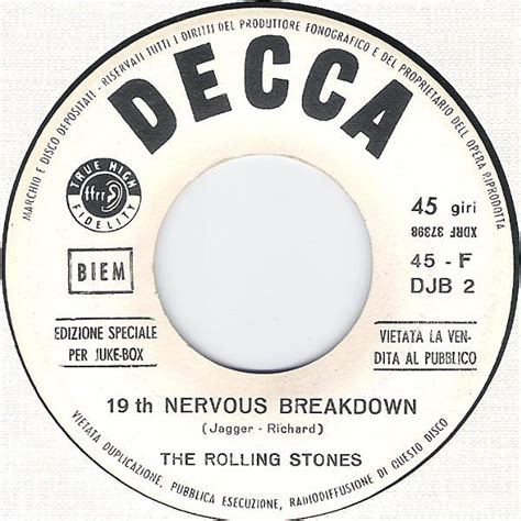 The Rolling Stones 19th Nervous Breakdown Heart Of Stone 1966