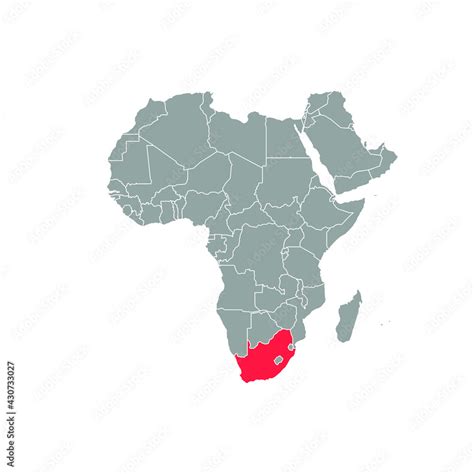 south africa Highlighted on africa Map Eps 10 Stock Vector | Adobe Stock