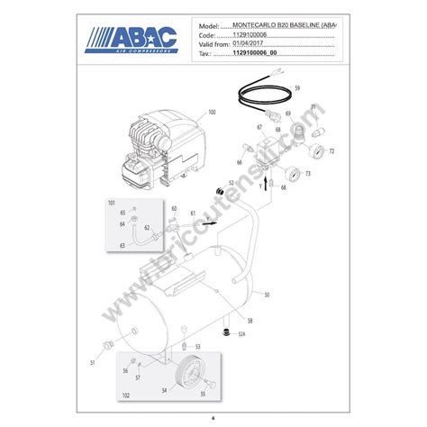 ABAC Parts For Air Compressor 50 Lt Montecarlo B20 BASELINE