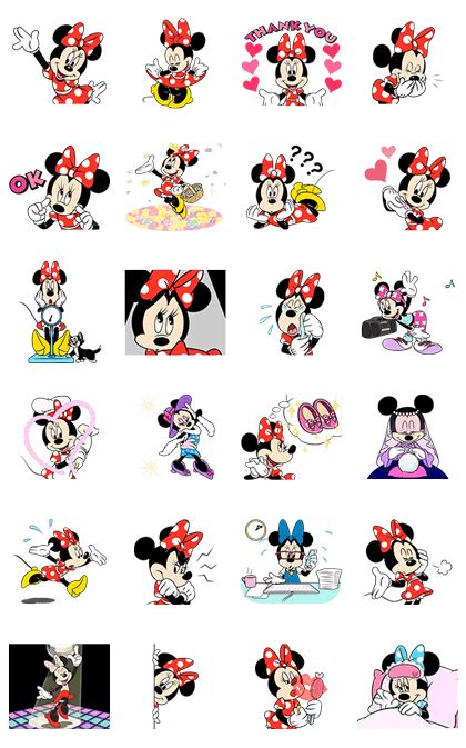 Minnie Mouse Animated Stickers LINE WhatsApp Sticker PNG