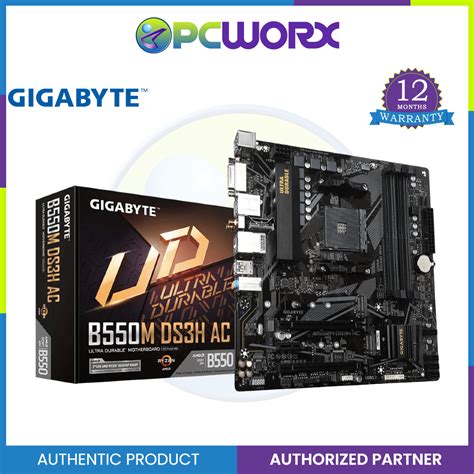 Gigabyte Ga B550m Ds3h Ac Am4 Ddr4 M Atx Ultra Durable™ Pcie 4 0 Ready X 16 Slot Gaming