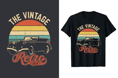 Premium Vector Retro Car Tshirt Design Vintage Cars Tshirt Graphic