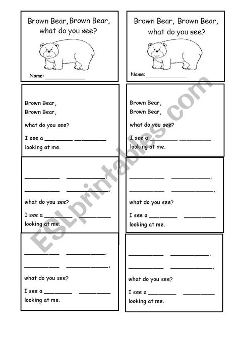 Brown Bear Brown Bear Mini Bool Esl Worksheet By Shannyhovav