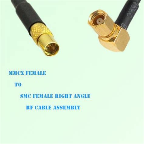 MMCX Female To SMC Female Right Angle RF Cable Assembly