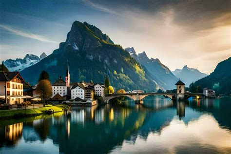 the beautiful town of switzerland. AI-Generated 33427743 Stock Photo at Vecteezy