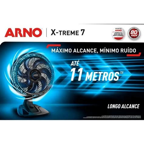 Ventilador De Mesa Arno 40CM X Treme 7 VE70 VE3700B4 7 Pas 150W Preto 220V