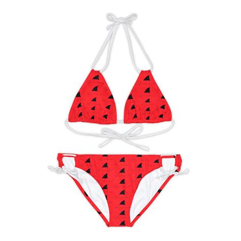 Life S A Beach Red Strappy Bikini Set Etsy