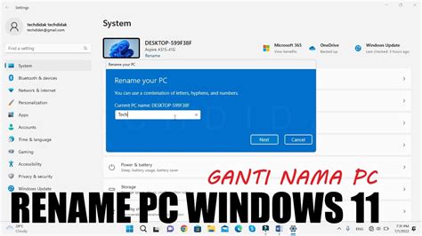 Cara Mengganti Nama Pc Atau Komputer Di Windows 11 Youtube