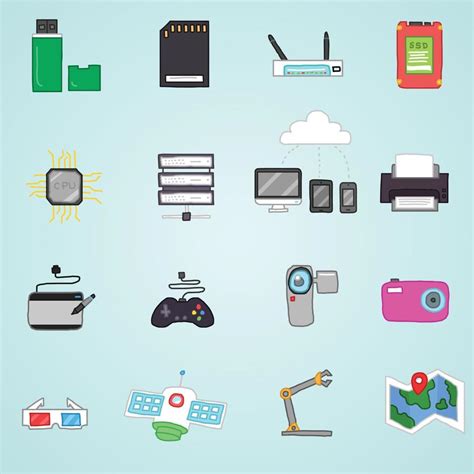 Technology Vector hand drawn icons 13161469 Vector Art at Vecteezy