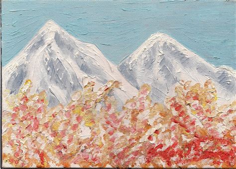 Oil Painting of Mountains - Etsy