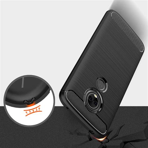 Flexi Carbon Fibre Case For Motorola Moto E5 G6 Play Black