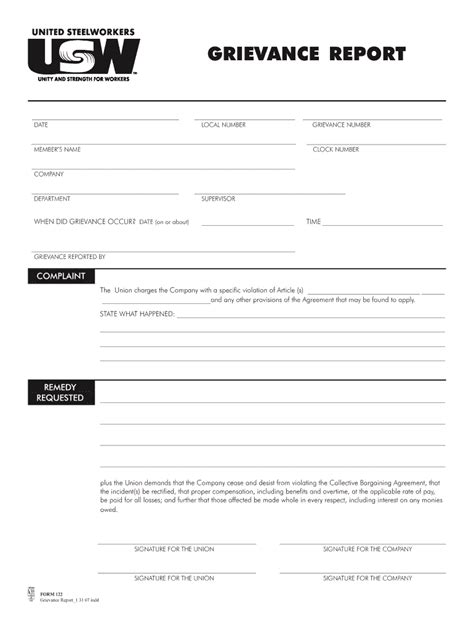 Usw Grievance Form Fill Out Sign Online Dochub