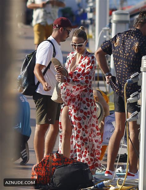 Sophie Hermann Sexy Seen In A Red And Cherry Bikini In Ibiza Aznude