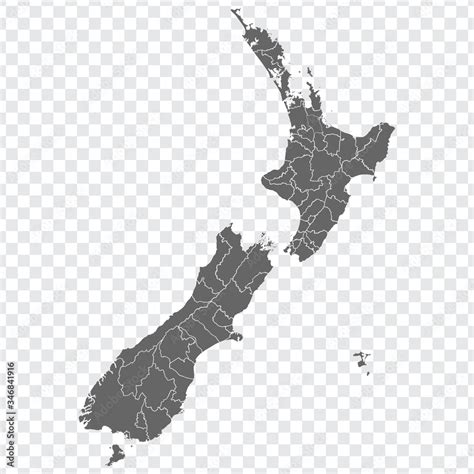 Blank Map Of New Zealand Districts Of New Zealand Map High Detailed