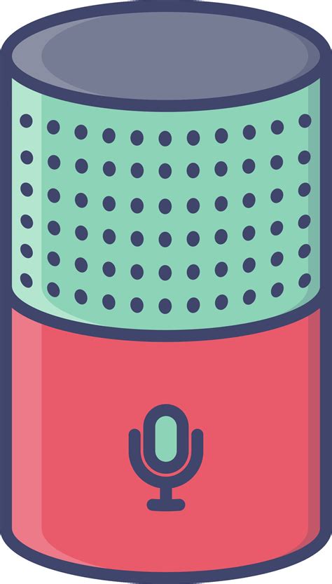 Voice assistant icon in green and red color. 24924644 Vector Art at ...