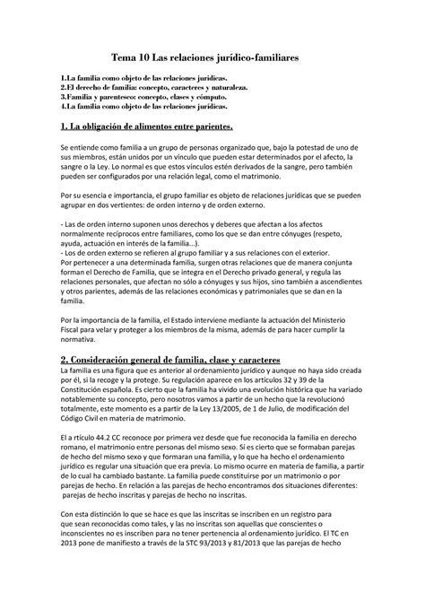 Lección 12 Las relaciones jurídico familiares Derecho Civil I UGR