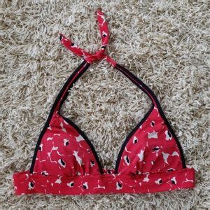 Victoria S Secret Swim Victorias Secret Red Halter Bikini Top