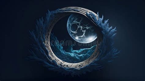 Mystic Moon Surrounded By A Circle Stock Illustration Illustration Of