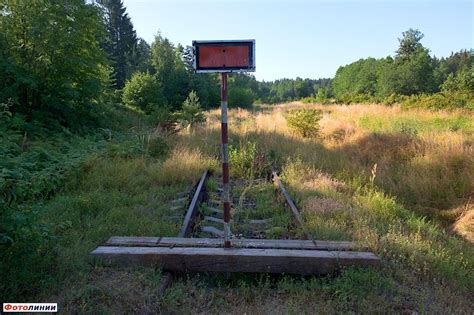 Станция Лынтупы. Знак на месте тупика — Railwayz.info