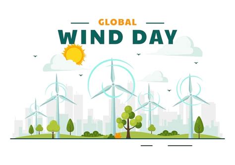 Premium Vector Global Wind Day Vector Illustration With Earth Globe