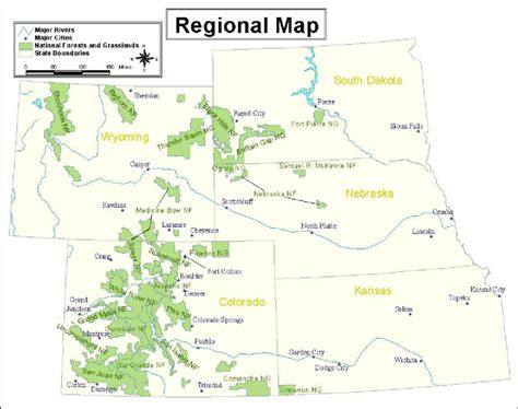 Map of National Forest System lands within USDA Forest Service Region 2 ...